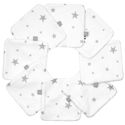 Avis Lingettes bébé lavables en 100% coton 8 pièces, STELLA Sevira Kids 1