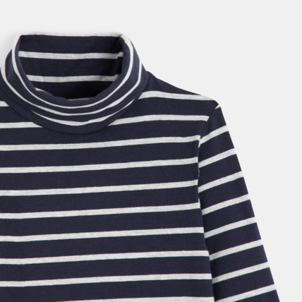 Avis T-shirt col roulé rayé bleu garçon OKAIDI 2