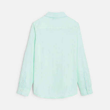 Avis Chemise manches longues col américain turquoise garçon OKAIDI 2