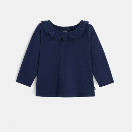 Avis T-shirt col volanté maille fantaisie OBAÏBI 1