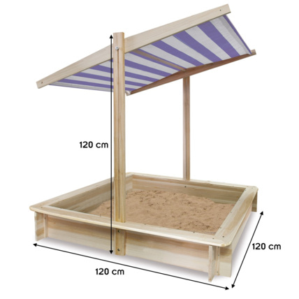 Avis Bac à sable en bois pare-soleil couvercle Miki Mon Mobilier Design 4