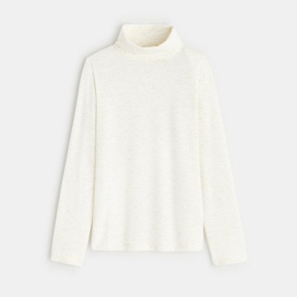 Avis T-shirt col roulé chiné irisé beige fille OKAIDI 1