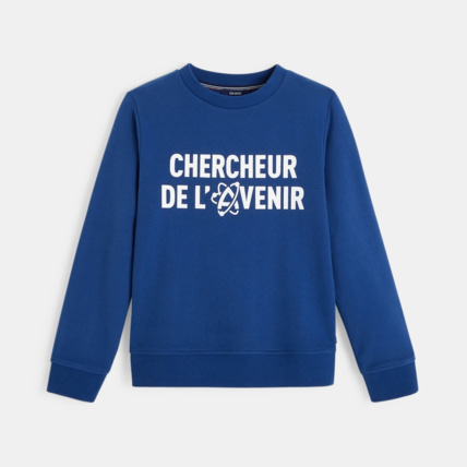 Avis Sweat uni à message bleu garçon OKAIDI 1