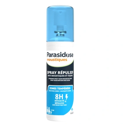 Avis Spray répulsif anti-moustiques et tiques – Zones tempérées Parasidose LABORATOIRES GILBERT 1