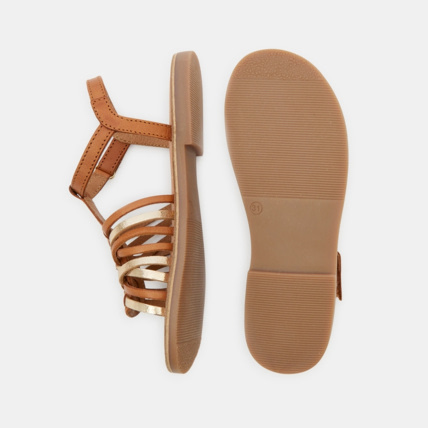 Avis Sandales en cuir à lanières beige fille OKAIDI 3
