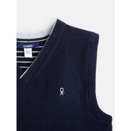 Avis Pull sans manches bleu garçon OKAIDI 3