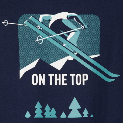 Avis T-shirt à motif sport d'hiver bleu garçon OKAIDI 3