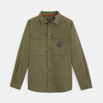 Avis Chemise twill de coton esprit army verte garçon OKAIDI 1