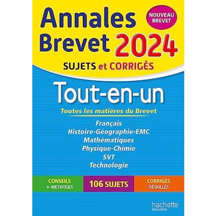 Avis Annales BREVET 2024 Tout-en-un Hachette Éducation 1