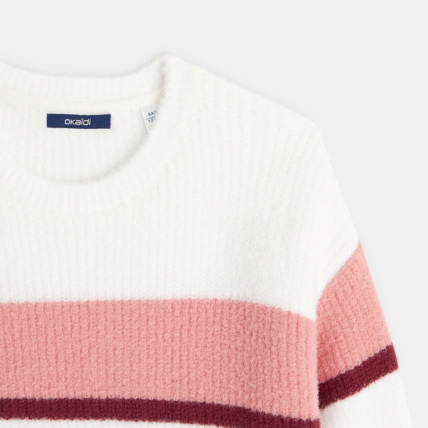 Avis Pull rayé col rond rose fille OKAIDI 3