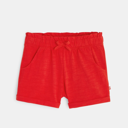 Avis Short en jersey uni rouge fille OKAIDI 1