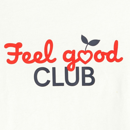 Avis T-shirt manches courtes à message FEEL GOOD CLUB blanc fille OKAIDI 2