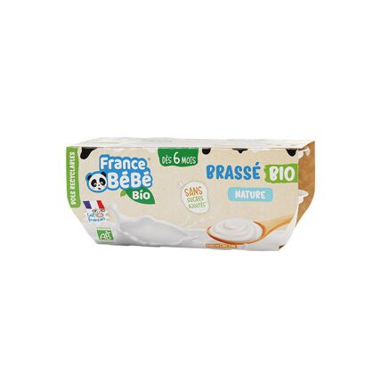 Avis Brassé Nature sans sucres ajoutés - 4x100g - A partir de 6 mois FRANCE BEBE BIO 1