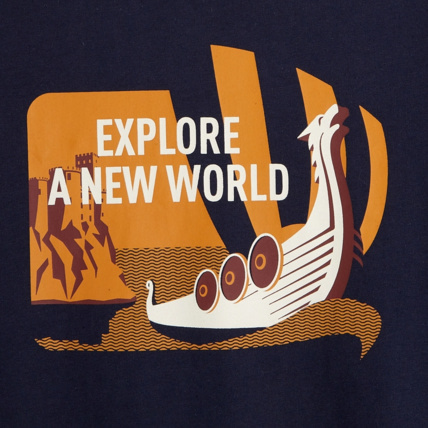 Avis T-shirt col rond à message Explore a New World bleu garçon OKAIDI 3