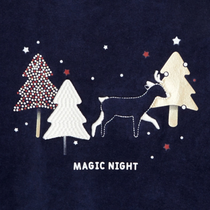 Avis Pyjama 2 pièces en velours motif Noël bleu fille OKAIDI 2