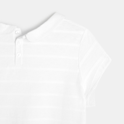 Avis T-shirt col Claudine blanc fille OKAIDI 3