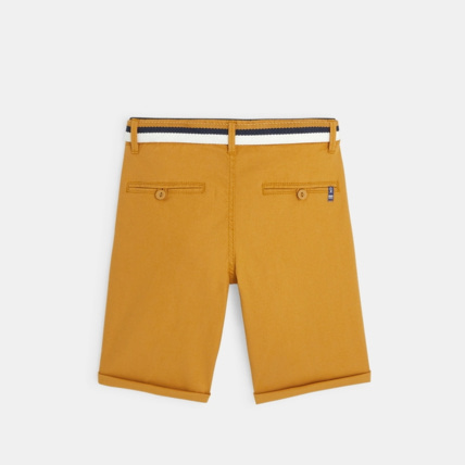 Avis Bermuda slim en toile + ceinture jaune garçon OKAIDI 3