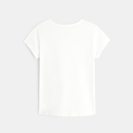 Avis T-shirt manches courtes motif Cœur ton sur ton blanc fille OKAIDI 4
