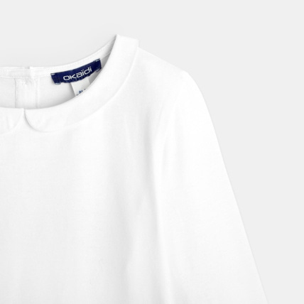 Avis T-shirt uni col claudine blanc fille OKAIDI 2
