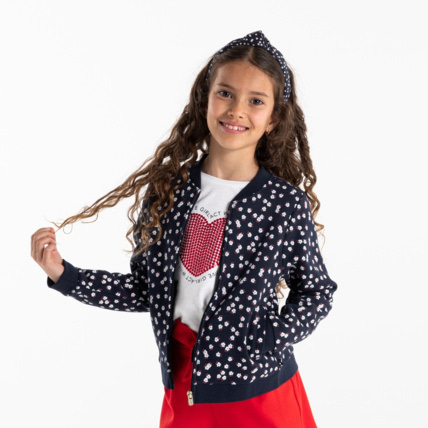 Avis Teddy zippé en molleton imprimé bleu fille OKAIDI 1