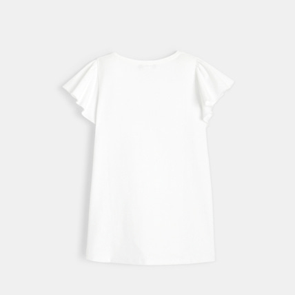Avis T-shirt à sequins motif cerise blanc fille OKAIDI 4