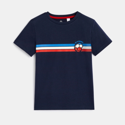 Avis T-shirt manches courtes à message bleu garçon OKAIDI 1