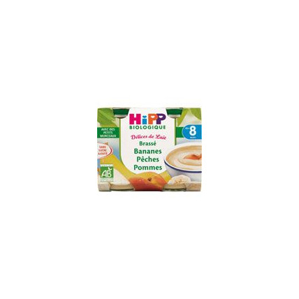 Avis Délices de lait Brassé bananes pêches pommes 160 g dès 6 mois HIPP 1
