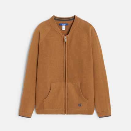 Avis Gilet teddy zippé en maille fine marron garçon OKAIDI 1
