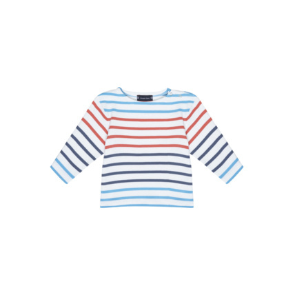 Avis Marinière tricolore Baby - coton épais - Blanc/Jean/Blue/Sanguine ARMOR-LUX 1