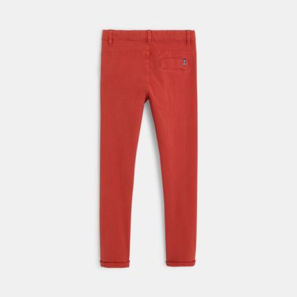 Avis Pantalon chino en twill de coton uni rouge garçon OKAIDI 3