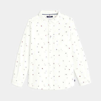 Avis Chemise imprimée de petits motifs blanche garçon OKAIDI 1
