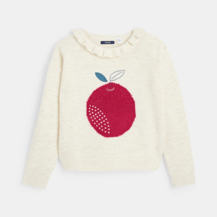 Avis Pull col collerette motif pomme beige fille OKAIDI 2