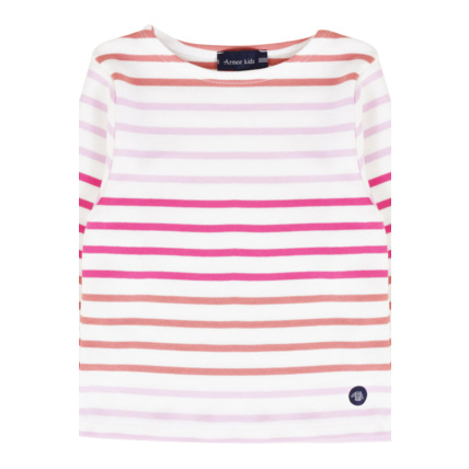 Avis Marinière tricolore Kids - coton épais - Milk/Lantana/Fucsia/Mauve Rose ARMOR-LUX 2