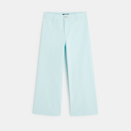 Avis Pantalon large toile stretch bleu fille OKAIDI 1