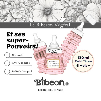 Avis Biberon Végétal, sans OGM, sans Gluten, Sans Résidus 330 ml 6 mois+ BIBEON 3