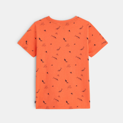 Avis T-shirt imprimé de petits motifs requins orange garçon OKAIDI 4
