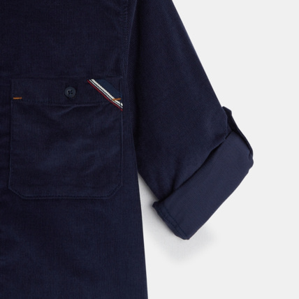 Avis Chemise en velours finement côtelé bleue garçon OKAIDI 2