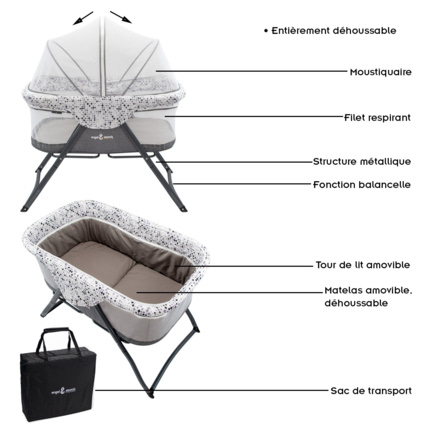 Avis Berceau lit parapluie 3-en-1 Bebito Mon Mobilier Design 3