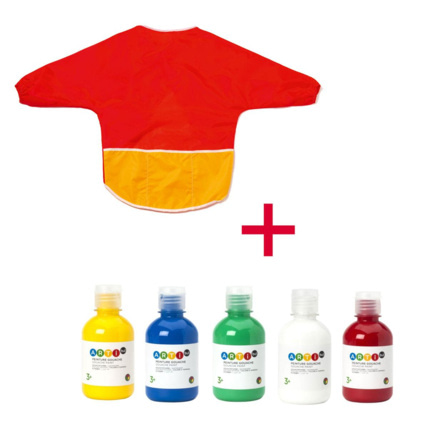 Avis Lot de 5 pots de gouache et 1 tablier Oxybul 1