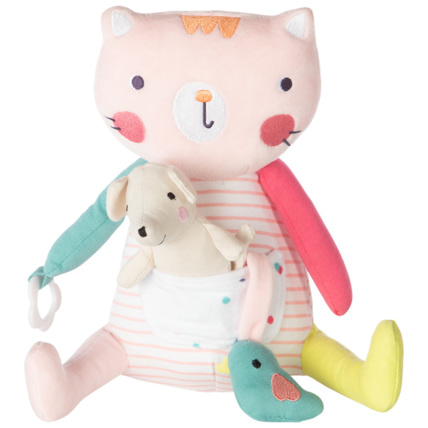 Avis Peluche d'activités forme chat en velours avec souris Prémaman 1