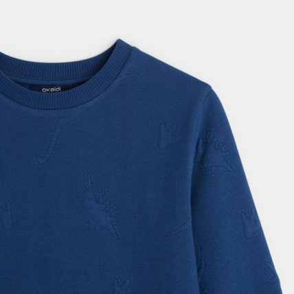 Avis Pull maille fantaisie dinosaures en relief bleu garçon OKAIDI 3