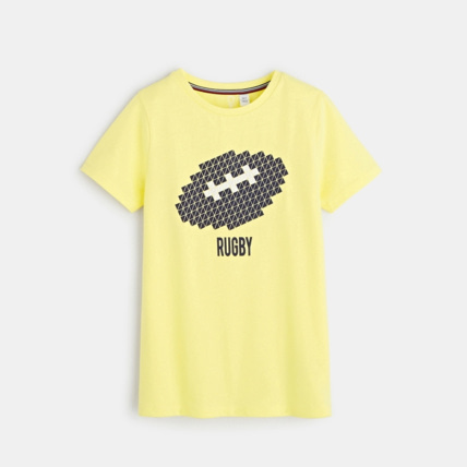 Avis T-shirt manches courtes jaune garçon OKAIDI 1