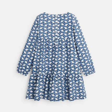 Avis Robe évasée en velours côtelé motif japonisant bleue fille OKAIDI 3