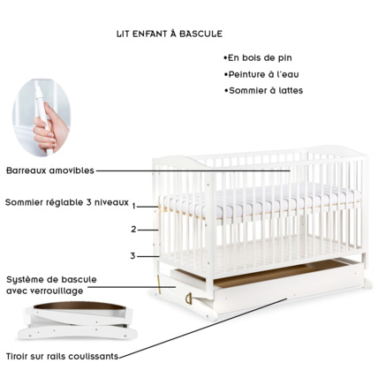 Avis Lit à barreaux bébé à bascule HENRY KLUPS 2