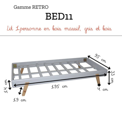 Avis Lit 1 place en bois massif rétro naturel Saudara Collections 4