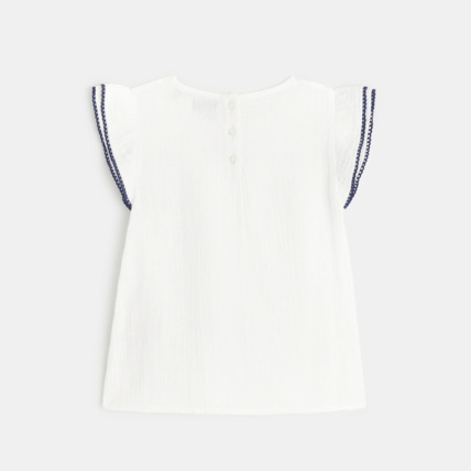 Avis Blouse en gaze de coton blanche fille OKAIDI 3