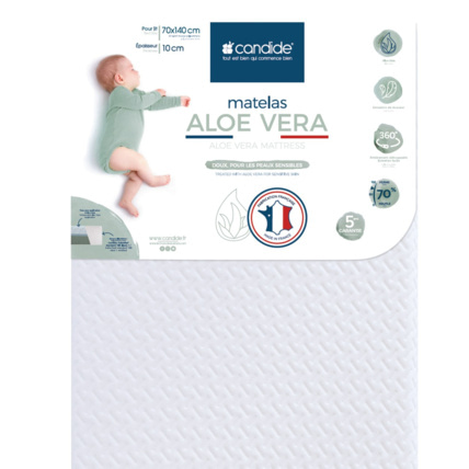 Avis Matelas bébé  Aloé Vera déhoussable 360° - 70x140cm CANDIDE 1