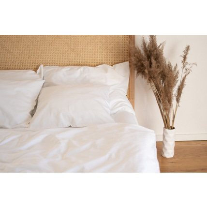 Avis Housse de couette en satin de coton - Blanc Pur Mon Lit Cabane 2