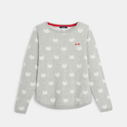 Avis Pull en maille fine LOVE gris fille OKAIDI 1