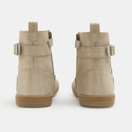 Avis Boots fourrées croûte de cuir jaunes fille OKAIDI 4